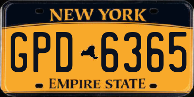 NY license plate GPD6365