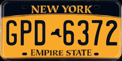 NY license plate GPD6372