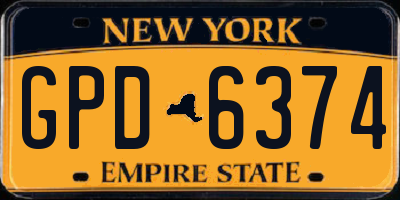 NY license plate GPD6374