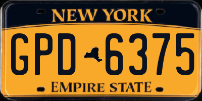 NY license plate GPD6375