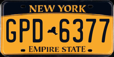 NY license plate GPD6377