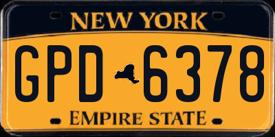 NY license plate GPD6378