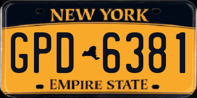 NY license plate GPD6381