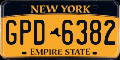 NY license plate GPD6382
