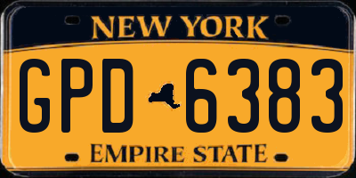 NY license plate GPD6383