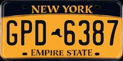 NY license plate GPD6387