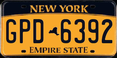 NY license plate GPD6392