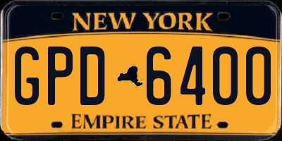 NY license plate GPD6400