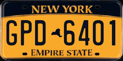 NY license plate GPD6401