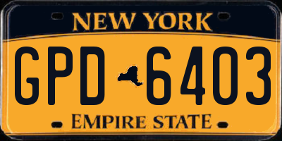 NY license plate GPD6403