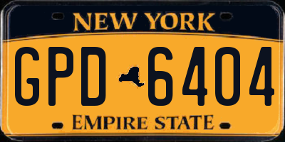 NY license plate GPD6404