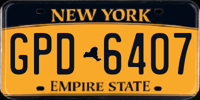 NY license plate GPD6407