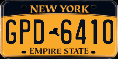 NY license plate GPD6410