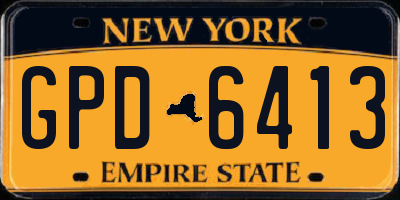 NY license plate GPD6413