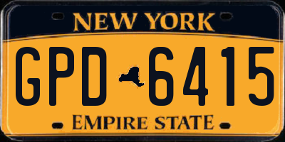NY license plate GPD6415