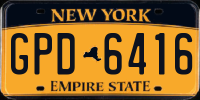 NY license plate GPD6416