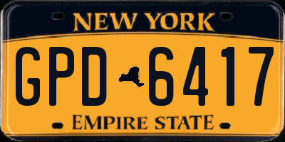 NY license plate GPD6417