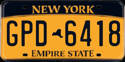 NY license plate GPD6418