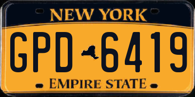 NY license plate GPD6419
