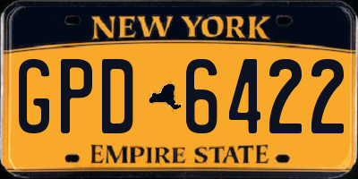 NY license plate GPD6422