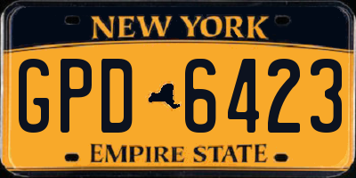 NY license plate GPD6423