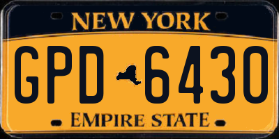 NY license plate GPD6430
