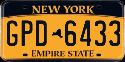 NY license plate GPD6433