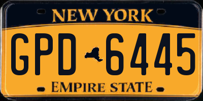 NY license plate GPD6445