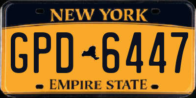 NY license plate GPD6447