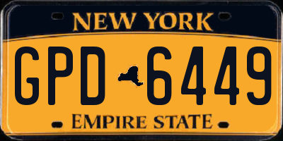 NY license plate GPD6449
