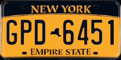 NY license plate GPD6451