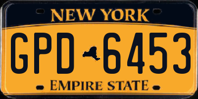 NY license plate GPD6453