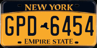 NY license plate GPD6454