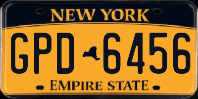 NY license plate GPD6456
