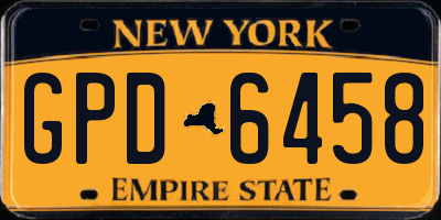 NY license plate GPD6458