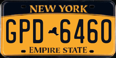 NY license plate GPD6460