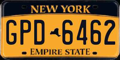 NY license plate GPD6462