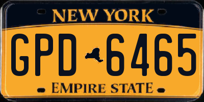 NY license plate GPD6465