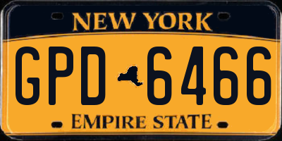 NY license plate GPD6466