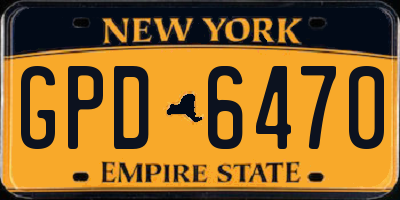 NY license plate GPD6470