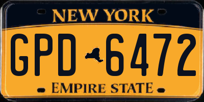 NY license plate GPD6472
