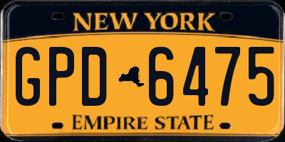 NY license plate GPD6475