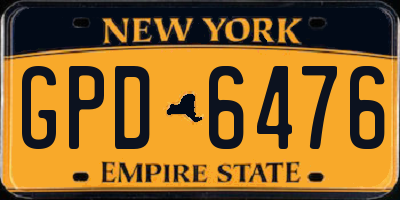 NY license plate GPD6476