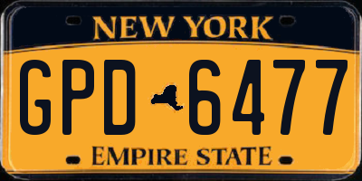 NY license plate GPD6477