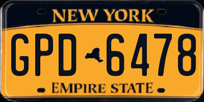 NY license plate GPD6478