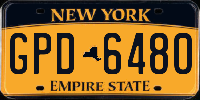 NY license plate GPD6480