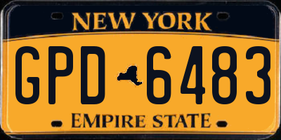 NY license plate GPD6483