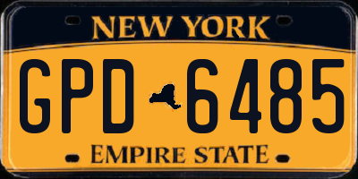 NY license plate GPD6485