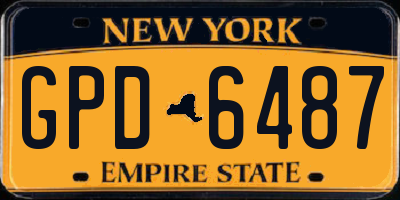 NY license plate GPD6487