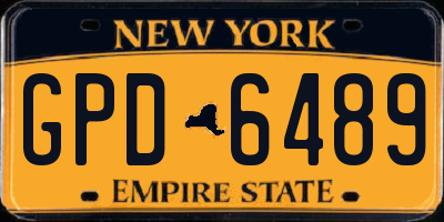 NY license plate GPD6489